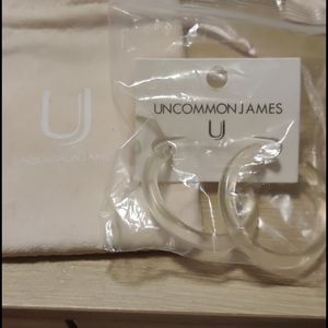 Uncommon James Dobro Lucite Clear Hoop Earrings